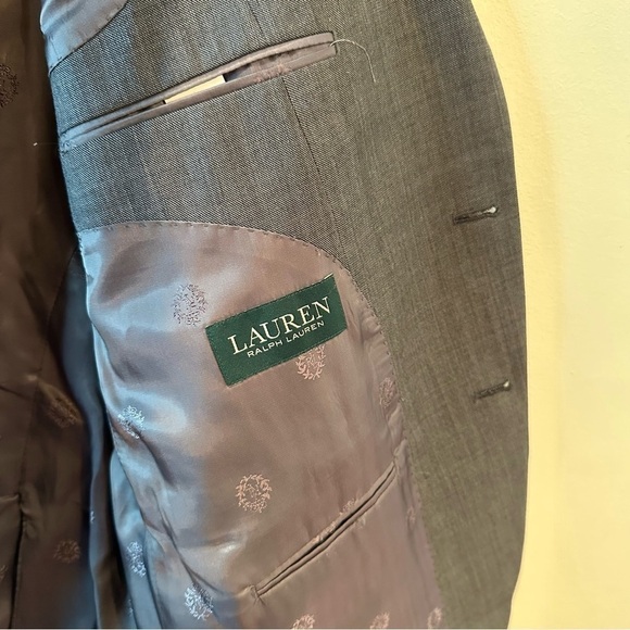 Lauren Ralph Lauren Mens Blazer Sport Coat Two Button Jacket Wool Size 44R Gray - Picture 8 of 14